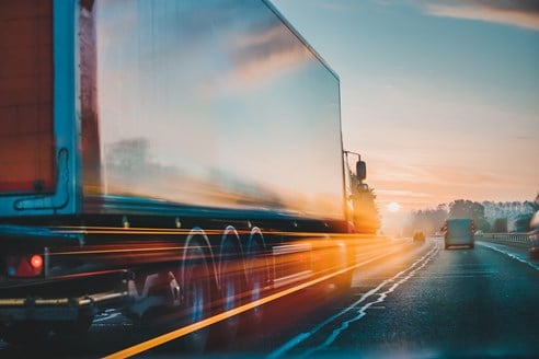 Lorry on Road